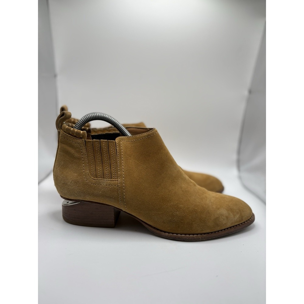 Alexander Wang Kori Ankle Boots Ochre Suede Size 38.5 Cutout-Heel Chelsea Bootie